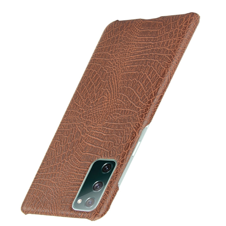 For Samsung Galaxy S20 FE Shockproof Crocodile Texture PC + PU Case(Brown) - Galaxy S20 FE Cases by NILLKIN | Online Shopping South Africa | PMC TechLife