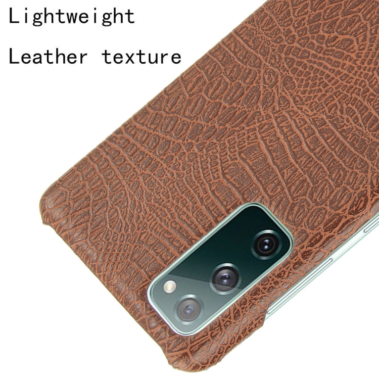 For Samsung Galaxy S20 FE Shockproof Crocodile Texture PC + PU Case(Brown) - Galaxy S20 FE Cases by NILLKIN | Online Shopping South Africa | PMC TechLife