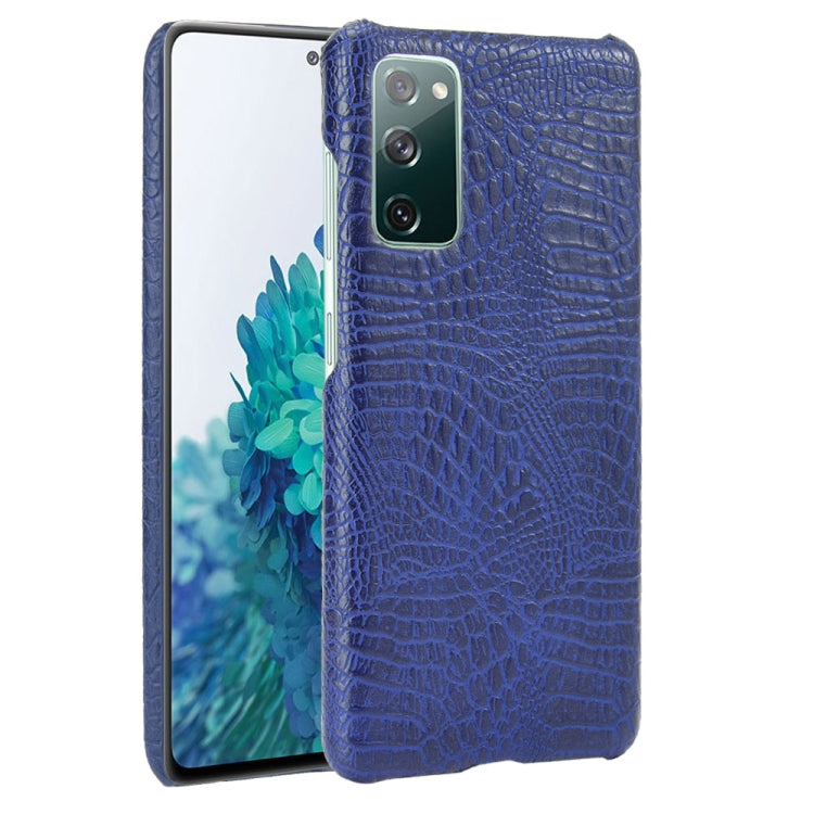 For Samsung Galaxy S20 FE Shockproof Crocodile Texture PC + PU Case(Blue) - Galaxy S20 FE Cases by NILLKIN | Online Shopping South Africa | PMC TechLife