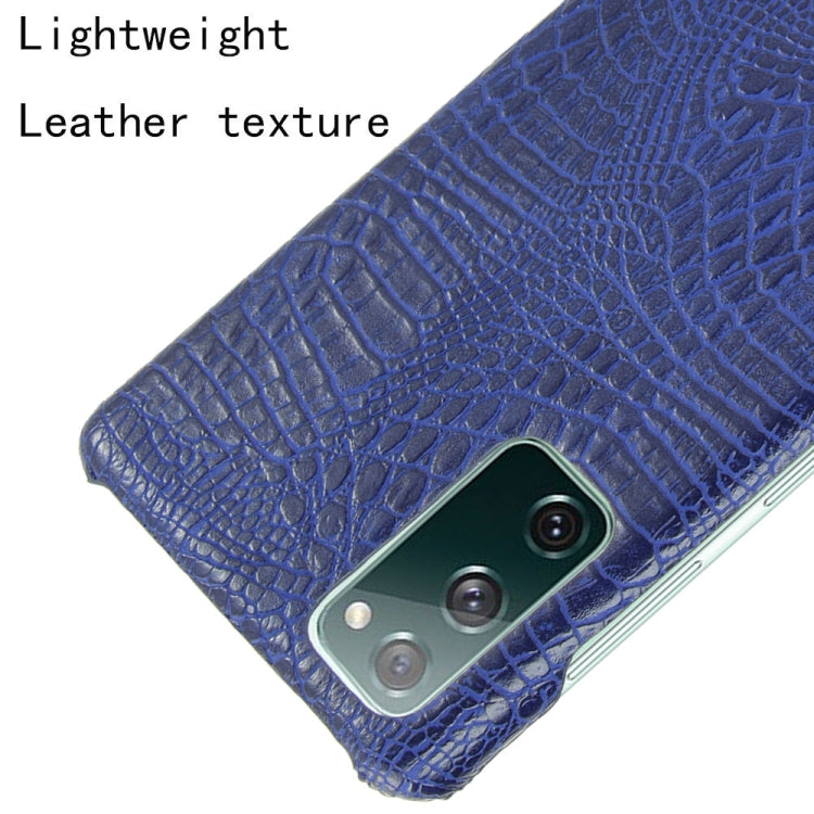 For Samsung Galaxy S20 FE Shockproof Crocodile Texture PC + PU Case(Blue) - Galaxy S20 FE Cases by NILLKIN | Online Shopping South Africa | PMC TechLife