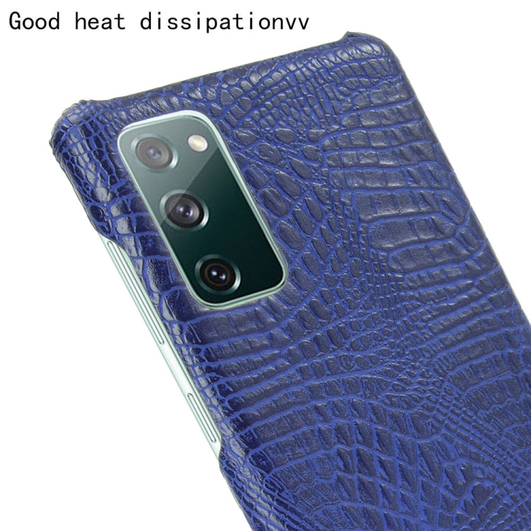 For Samsung Galaxy S20 FE Shockproof Crocodile Texture PC + PU Case(Blue) - Galaxy S20 FE Cases by NILLKIN | Online Shopping South Africa | PMC TechLife