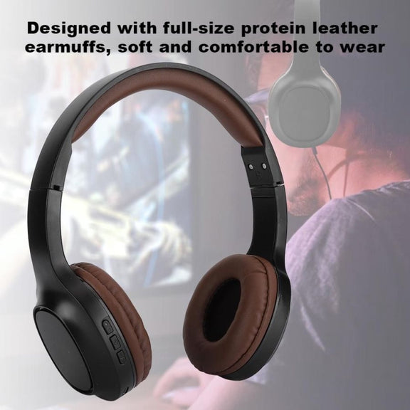 BT1605 Head-mounted Foldable Stereo Bluetooth Wireless Headset Bluetooth 5.0 with Microphone 3.5mm Audio Jack