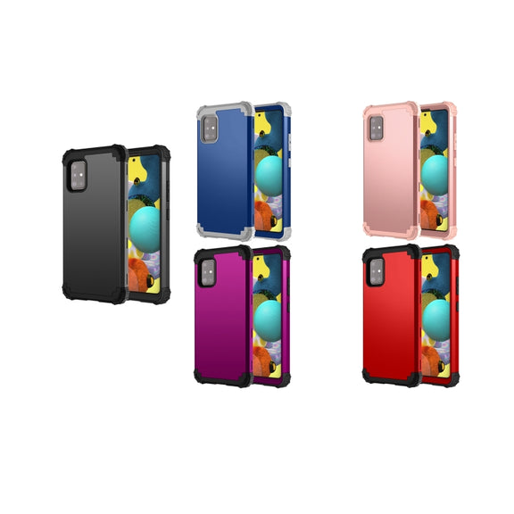 For Samsung Galaxy S20 FE PC + Silicone Three-piece Shockproof Protection Case(Rose Gold)