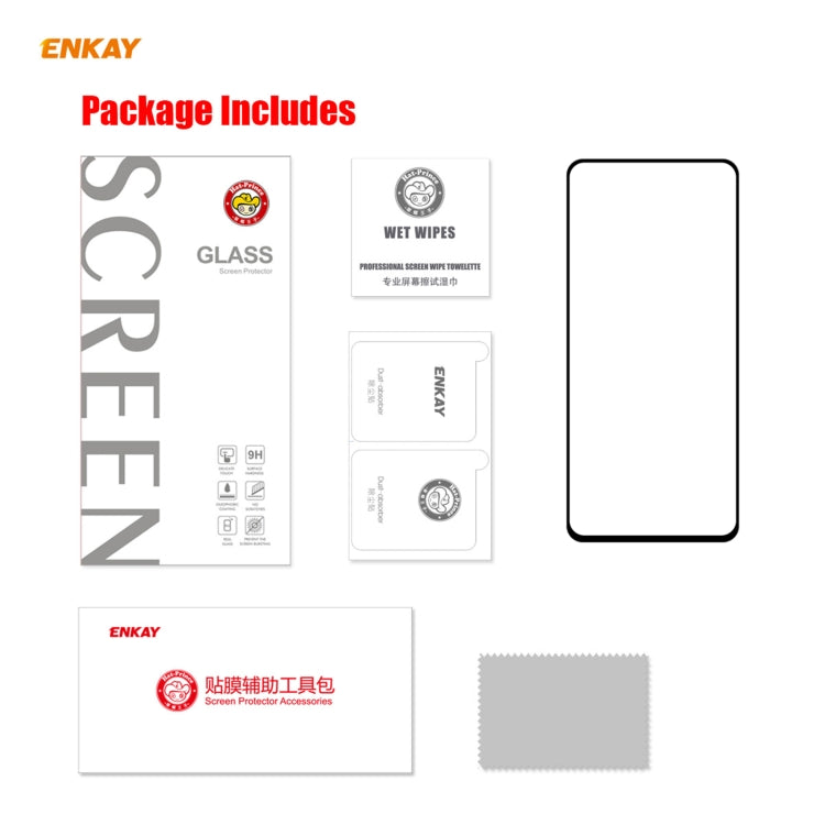 For Huawei P Smart 2021 ENKAY Hat-Prince Full Glue 0.26mm 9H 2.5D Tempered Glass Full Coverage Film - free shipping - PMC TechLife - Order now!