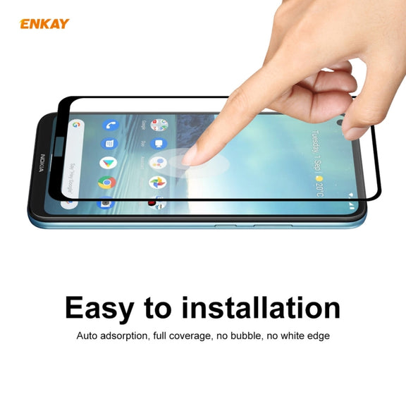 For Nokia 3.4 2 PCS ENKAY Hat-Prince Full Glue 0.26mm 9H 2.5D Tempered Glass Full Coverage Film