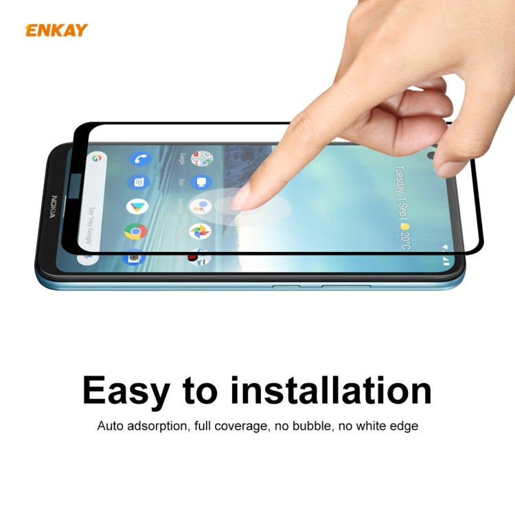 For Nokia 3.4 2 PCS ENKAY Hat-Prince Full Glue 0.26mm 9H 2.5D Tempered Glass Full Coverage Film