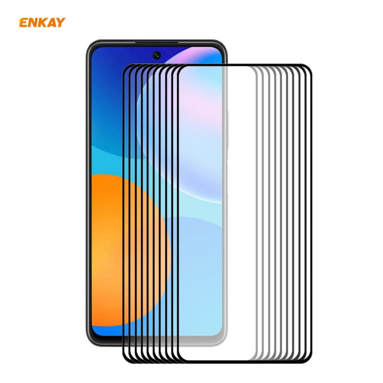 For Huawei P Smart 2021 10 PCS ENKAY Hat-Prince Full Glue 0.26mm 9H 2.5D Tempered Glass Full Coverage Film - Huawei Tempered Glass by PINWUYO | Online Shopping South Africa | PMC TechLife | Buy Now Pay Later Mobicred