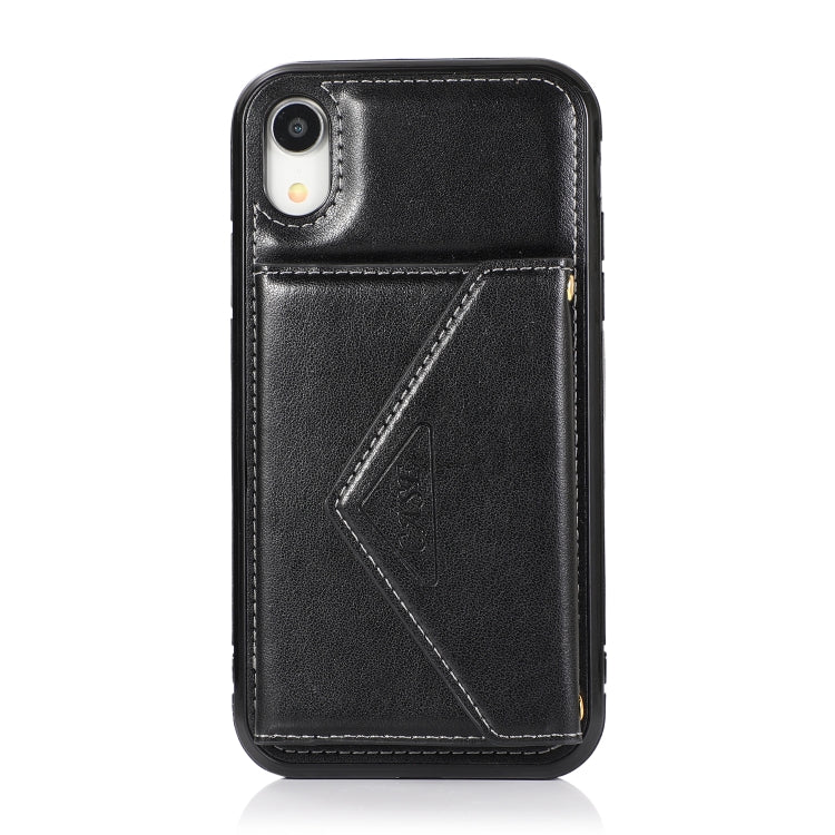 For iPhone X / XS Multi-functional Cross-body Card Bag TPU+PU Back Cover Case with Holder & Card Slot & Wallet(Black) - free shipping - PMC TechLife - Order now!