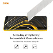 For Xiaomi Poco M3 5 PCS ENKAY Hat-Prince 0.26mm 9H 2.5D Curved Edge Tempered Glass Film
