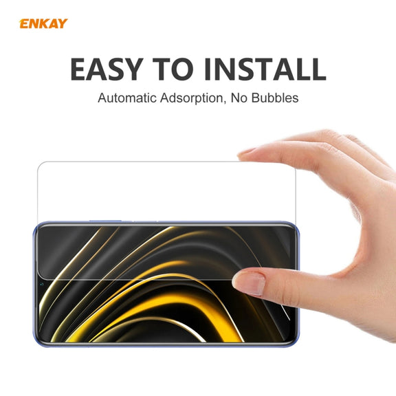 For Xiaomi Poco M3 5 PCS ENKAY Hat-Prince 0.26mm 9H 2.5D Curved Edge Tempered Glass Film