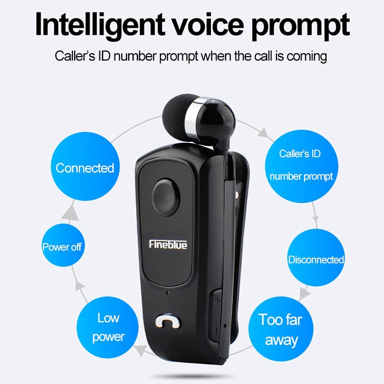 Fineblue F920 CSR4.1 Retractable Cable Caller Vibration Reminder Anti-theft Bluetooth Headset - Bluetooth Earphone by Fineblue | Online Shopping South Africa | PMC TechLife | Buy Now Pay Later Mobicred