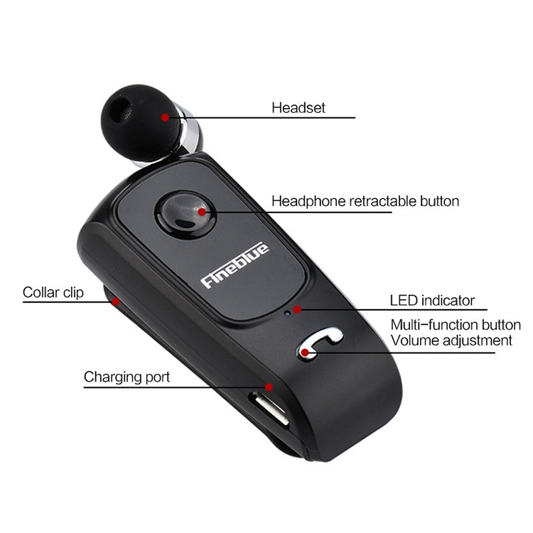 Fineblue F920 CSR4.1 Retractable Cable Caller Vibration Reminder Anti-theft Bluetooth Headset - free shipping - PMC Jewellery - Order now!