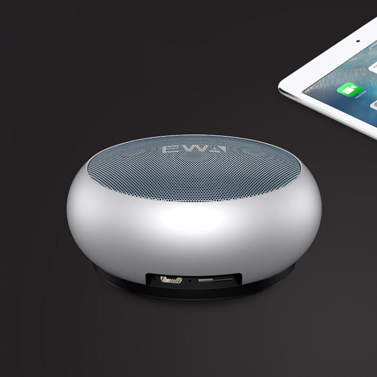 EWA A110 IPX5 Waterproof Portable Mini Metal Wireless Bluetooth Speaker Supports 3.5mm Audio & 32GB TF Card & Calls(Silver) - Mini Speaker by EWA | Online Shopping South Africa | PMC TechLife | Buy Now Pay Later Mobicred