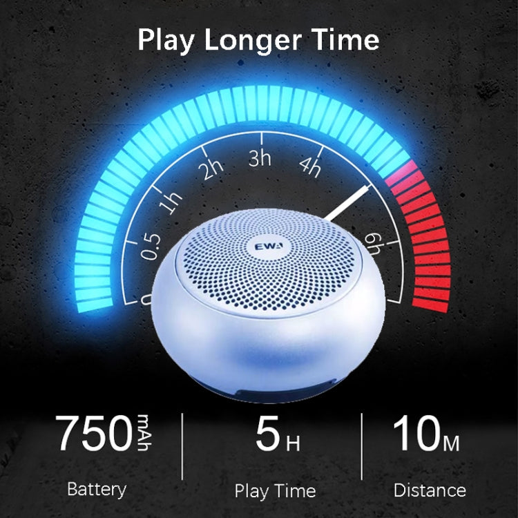 EWA A110 IPX5 Waterproof Portable Mini Metal Wireless Bluetooth Speaker Supports 3.5mm Audio & 32GB TF Card & Calls(Silver) - Mini Speaker by EWA | Online Shopping South Africa | PMC TechLife | Buy Now Pay Later Mobicred