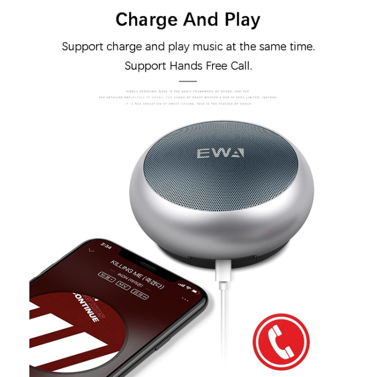 EWA A110 IPX5 Waterproof Portable Mini Metal Wireless Bluetooth Speaker Supports 3.5mm Audio & 32GB TF Card & Calls(Black) - Mini Speaker by EWA | Online Shopping South Africa | PMC TechLife | Buy Now Pay Later Mobicred
