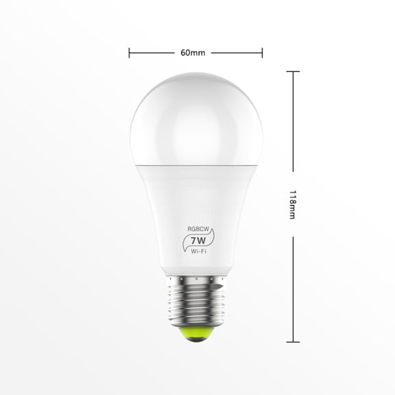 7W  E27 RGBCW WIFI LED smart bulb wireless smart home automation light(RGBCW+Warm White+White)