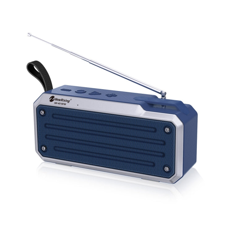 NewRixing NR4018FM TWS Portable Stereo Bluetooth Speaker, Support TF Card / FM / 3.5mm AUX / U Disk / Hands-free Call(Blue) - Mini Speaker by New Rixing | Online Shopping South Africa | PMC TechLife