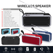 NewRixing NR4018FM TWS Portable Stereo Bluetooth Speaker, Support TF Card / FM / 3.5mm AUX / U Disk / Hands-free Call(Black)