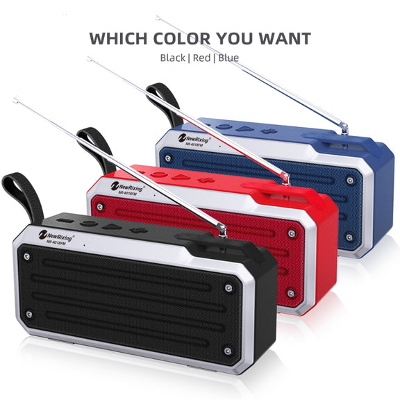 NewRixing NR4018FM TWS Portable Stereo Bluetooth Speaker, Support TF Card / FM / 3.5mm AUX / U Disk / Hands-free Call(Black)
