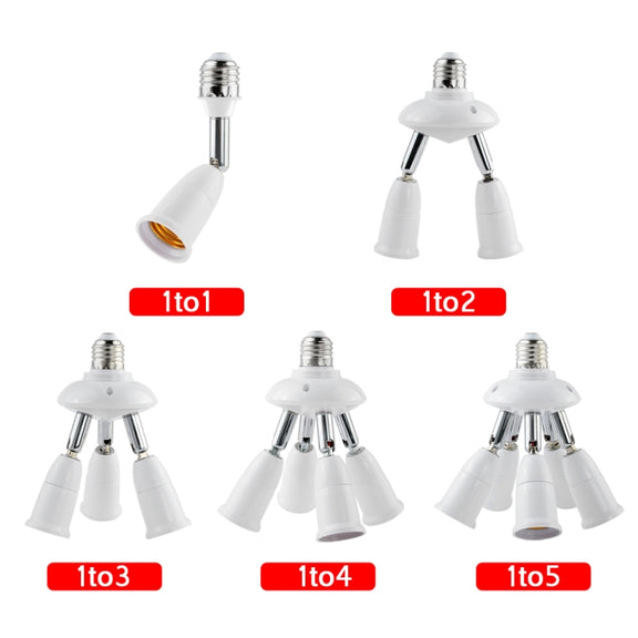 E27 to E27 Splitter Adjustable LED Light Bulb Holder Adapter Converter Socket Light Bulb Holder, type:1 In 1