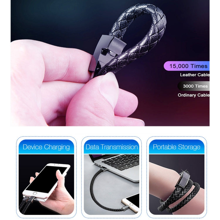 XJ-28 3A USB to 8 Pin Creative Bracelet Data Cable, Cable Length: 22.5cm(Brown) - Multifunction Cable by PMC TechLife | Online Shopping South Africa | PMC TechLife