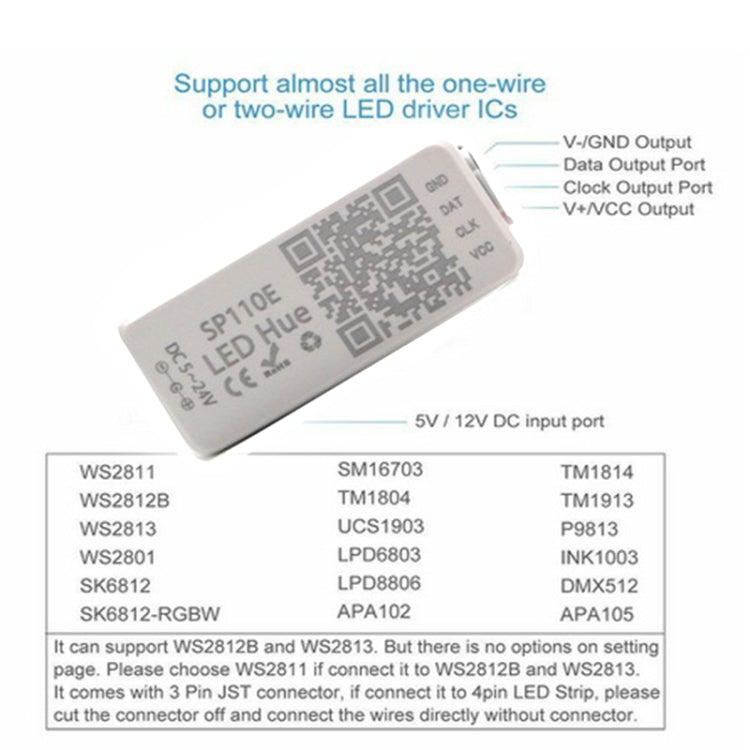 SP110E Bluetooth Pixel light Controller WS2811 WS2812B ws2812 dimmer SK6812 RGB RGBW APA102 WS2801 pixels Led Strip IOS Android - LED Controller by PMC TechLife | Online Shopping South Africa | PMC TechLife | Buy Now Pay Later Mobicred