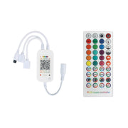 WiFi Smart 4 Pin RGB LED Strip Light Controller APP Remote Voice Control Works with Alexa Echo, 5-24V, type:WiFi 40-keys Controller