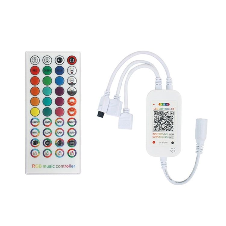 WiFi Smart 4 Pin RGB LED Strip Light Controller APP Remote Voice Control Works with Alexa Echo, 5-24V, type:WiFi 40-keys Controller
