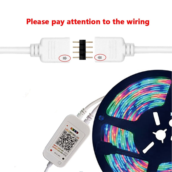 WiFi Smart 4 Pin RGB LED Strip Light Controller APP Remote Voice Control Works with Alexa Echo, 5-24V, type:WiFi 40-keys Controller