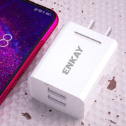 ENKAY Hat-Prince U008-1 10.5W 2.1A Dual USB Fast Charging Travel Charger Power Adapter, US Plug