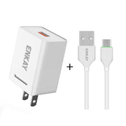ENKAY Hat-Prince U036 18W 3A QC3.0 Fast Charging Power Adapter US Plug Portable Travel Charger With 3A 1m Micro USB Cable