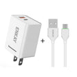 ENKAY Hat-Prince U033 18W 3A PD + QC3.0 Dual USB Fast Charging Power Adapter US Plug Portable Travel Charger With 1m 3A Micro USB Cable - free shipping - PMC TechLife - Order now!