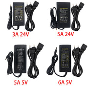 AC to DC 5V 24V Power Adapter Power Supply LED Driver Lighting Transformer 3A 5A 6A Converter Charger For LED Strip Lights US plug(5A 24V)