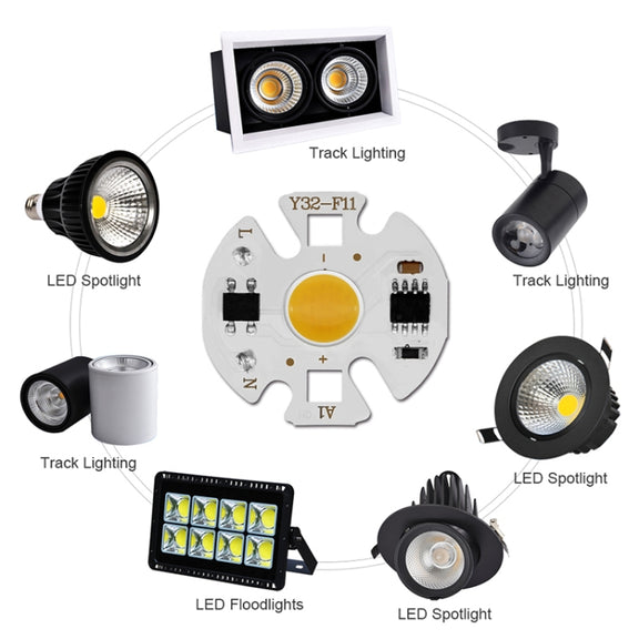 10 PCS COB LED Light Chip AC 220V LED Bulb Light Intelligent IC Driver Bulb Light DIY Spotlight Downlight Chip Outdoor Flood Light(5W���warm white���)