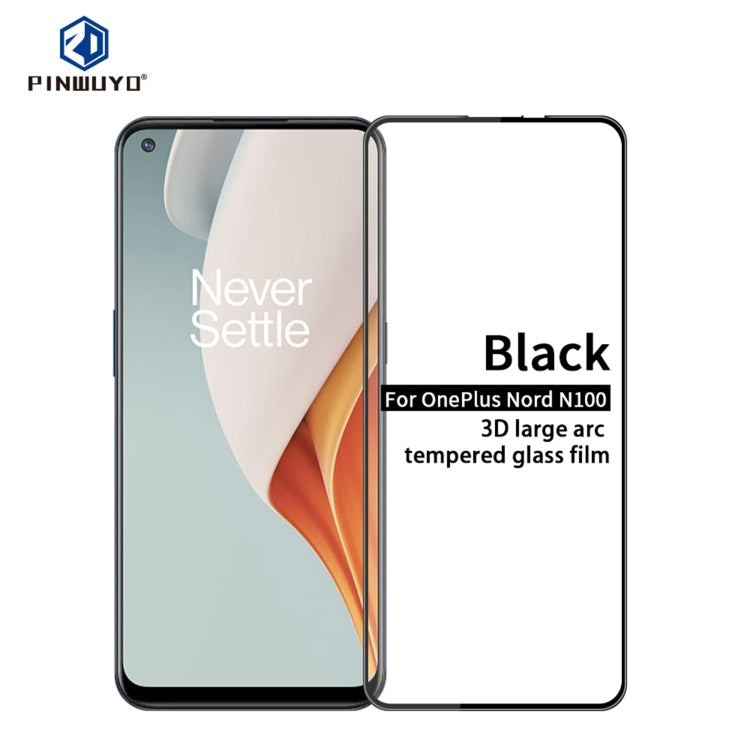 For OnePlus Nord N100 PINWUYO 9H 3D Curved Full Screen Explosion-proof Tempered Glass Film(Black) - OnePlus Tempered Glass by PINWUYO | Online Shopping South Africa | PMC TechLife | Buy Now Pay Later Mobicred
