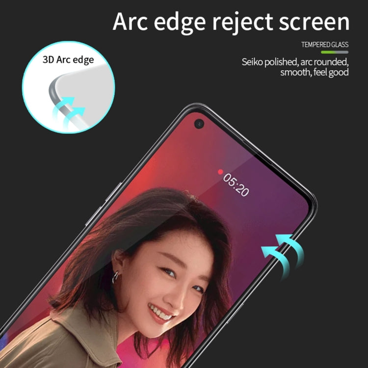 For OPPO Reno5 PINWUYO 9H 3D Curved Full Screen Explosion-proof Tempered Glass Film(Black)