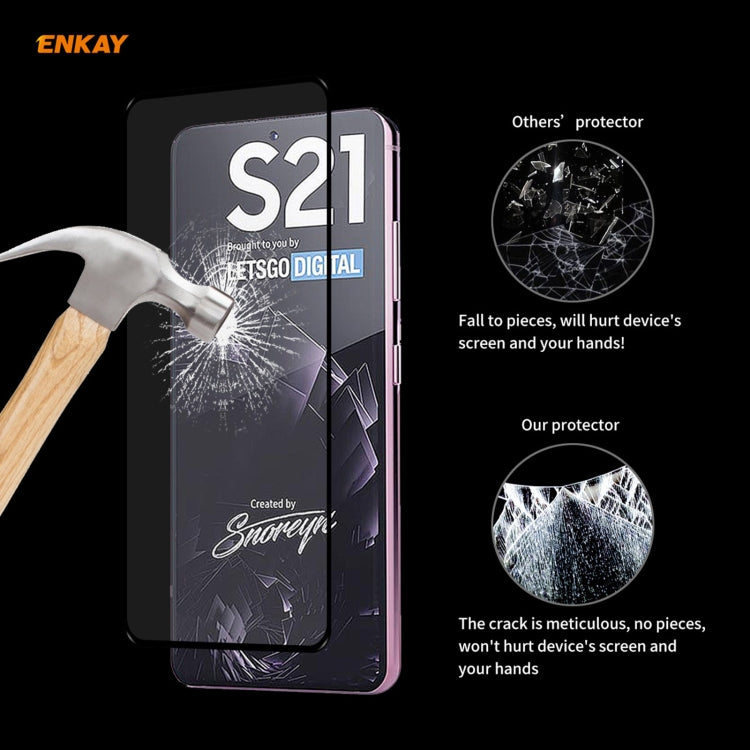 For Samsung Galaxy S21 5G Hat-Prince ENKAY Clear TPU Shockproof Case Soft Anti-slip Cover + 0.26mm 9H 2.5D Full Glue Full Coverage Tempered Glass Protector Film Support Fingerprint Unlock - free shipping - PMC TechLife - Order now!