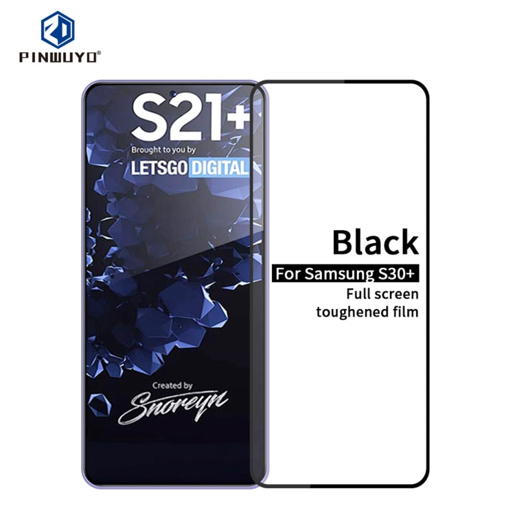 For Samsung Galaxy S21+ 5G PINWUYO 9H 2.5D Full Screen Tempered Glass Film(Black) - Galaxy Tempered Glass by PINWUYO | Online Shopping South Africa | PMC TechLife | Buy Now Pay Later Mobicred