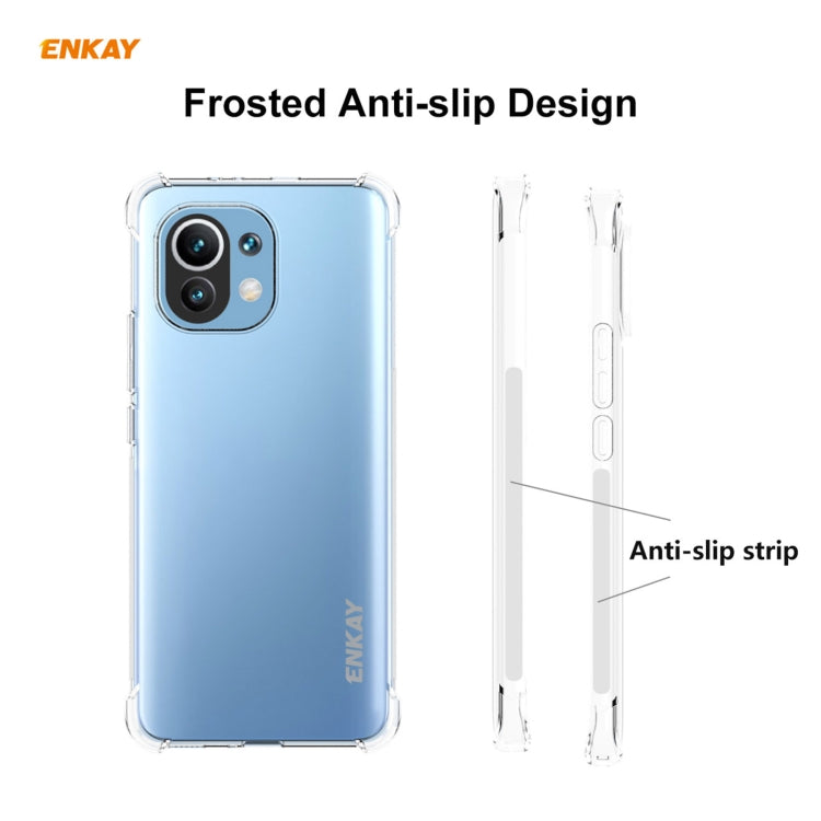 For Xiaomi Mi 11 Hat-Prince ENKAY Clear TPU Shockproof Case Soft Anti-slip Cover + 3D Full Screen PET Curved Hot Bending HD Screen Protector Soft Film, Support Fingerprint Unlock