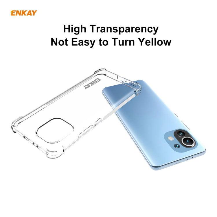 For Xiaomi Mi 11 Hat-Prince ENKAY Clear TPU Shockproof Case Soft Anti-slip Cover + 3D Full Screen PET Curved Hot Bending HD Screen Protector Soft Film, Support Fingerprint Unlock