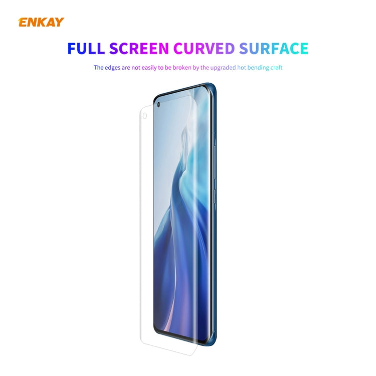 For Xiaomi Mi 11 Hat-Prince ENKAY Clear TPU Shockproof Case Soft Anti-slip Cover + 3D Full Screen PET Curved Hot Bending HD Screen Protector Soft Film, Support Fingerprint Unlock