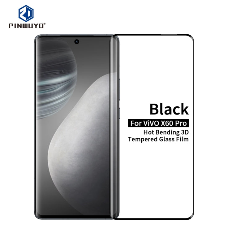 For vivo X60 Pro PINWUYO 9H 3D Hot Bending Tempered Glass Film(Black) - vivo Tempered Glass by PINWUYO | Online Shopping South Africa | PMC TechLife | Buy Now Pay Later Mobicred