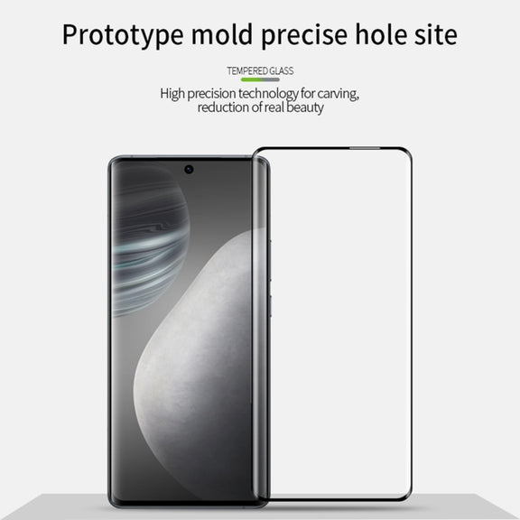 For vivo X60 Pro PINWUYO 9H 3D Hot Bending Tempered Glass Film(Black)