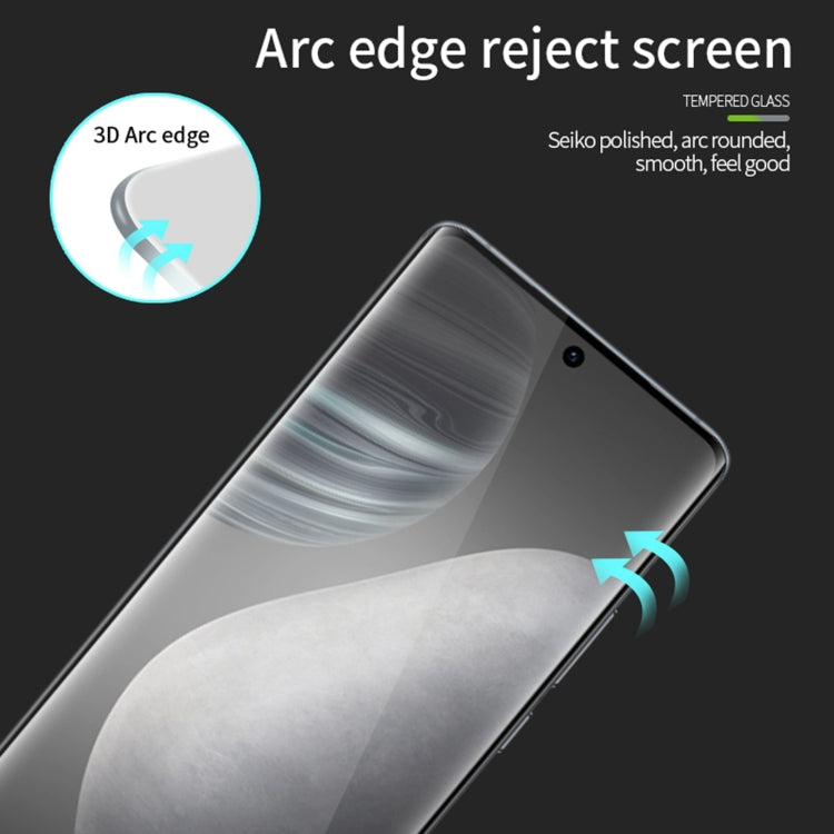 For vivo X60 Pro PINWUYO 9H 3D Hot Bending Tempered Glass Film(Black)