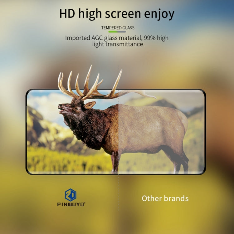 For vivo X60 Pro PINWUYO 9H 3D Hot Bending Tempered Glass Film(Black)