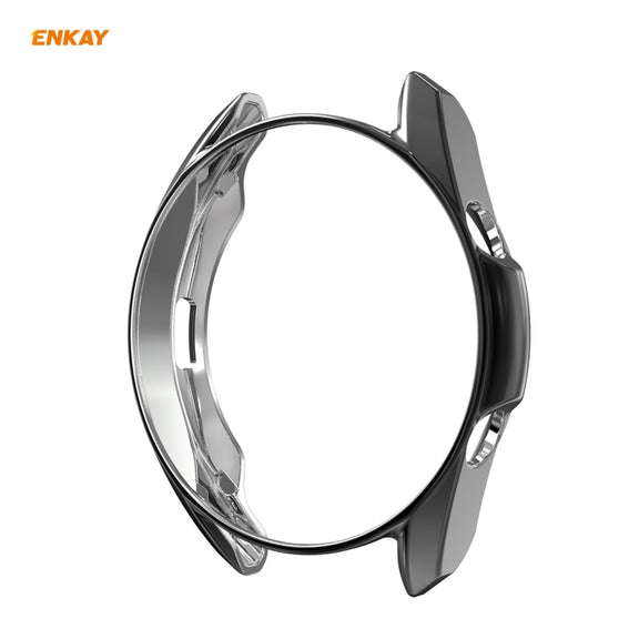 For Samsung Galaxy Watch 3 41mm 2 in 1 ENKAY Hat-Prince Electroplate Soft TPU Case + 0.2mm 9H 2.15D Curved Edge Tempered Glass Film(Black)