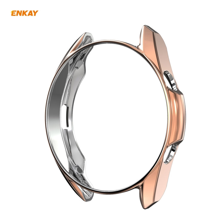 For Samsung Galaxy Watch 3 41mm 2 in 1 ENKAY Hat-Prince Electroplate Soft TPU Case + 0.2mm 9H 2.15D Curved Edge Tempered Glass Film(Rose Gold)