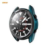 For Samsung Galaxy Watch 3 41mm 2 in 1 ENKAY Hat-Prince Electroplate Soft TPU Case + 0.2mm 9H 2.15D Curved Edge Tempered Glass Film(Cyan)
