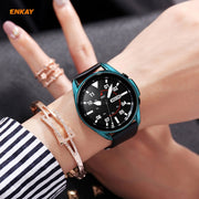 For Samsung Galaxy Watch 3 41mm 2 in 1 ENKAY Hat-Prince Electroplate Soft TPU Case + 0.2mm 9H 2.15D Curved Edge Tempered Glass Film(Cyan)
