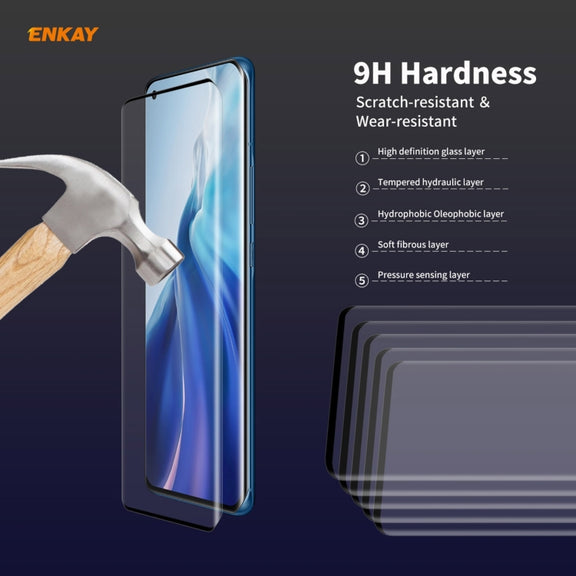 5 PCS For Xiaomi Mi 11 ENKAY Hat-Prince 0.26mm 9H 3D Explosion-proof Full Screen Curved Heat Bending Tempered Glass Film